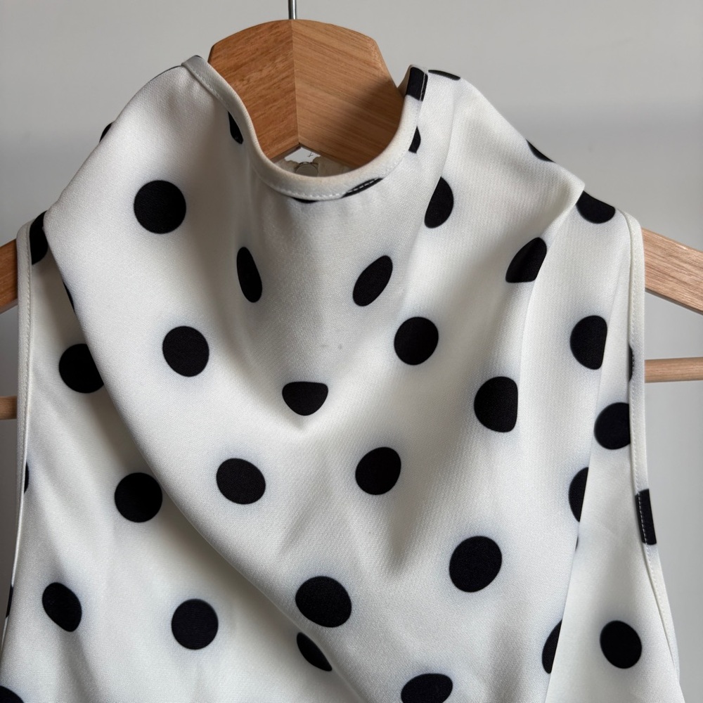 $298 NWT Et Ochs “Julia” Top in Large Dot Ivory Sz 4 - Picture 5 of 13